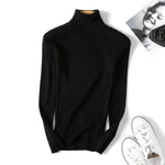 On Sale 2019 Autumn Winter Women Knitted Turtleneck Sweater Casual Soft Polo-Neck Jumper Fashion Slim Female Elasticity Pullovers