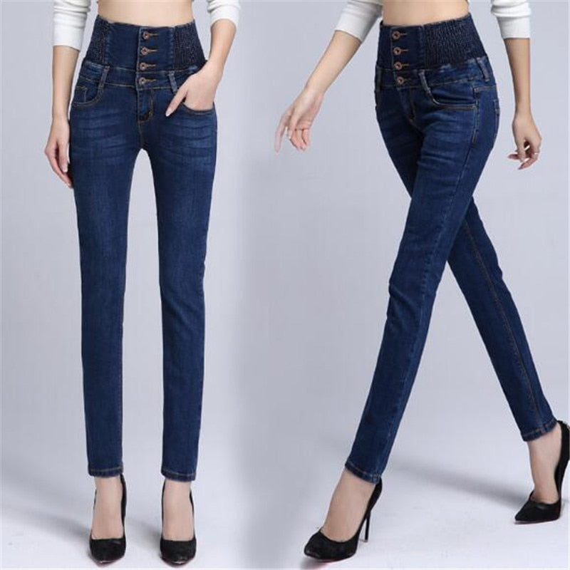 Jeans Mujer Women   Pencil Pants Fashion  Thick Trousers pro