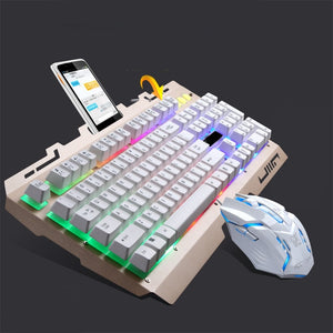 Keyboard with Colorful Lights and Mouse with 4 Adjustable DPI