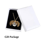 Sunflower female Gold Silver Open Engrave letter Necklaces