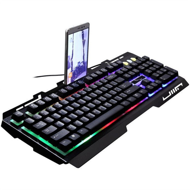 Keyboard with Colorful Lights and Mouse with 4 Adjustable DPI