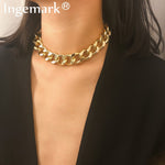 Golden Thick Chain Necklace Women Jewelry