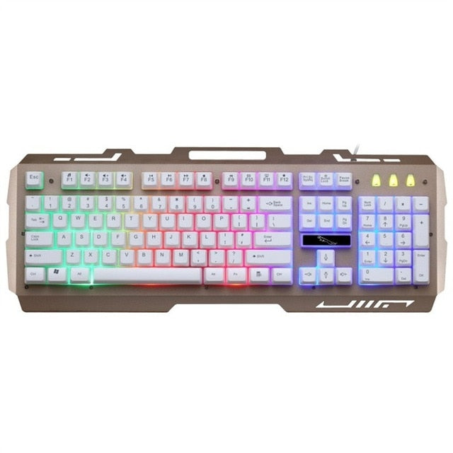 Keyboard with Colorful Lights and Mouse with 4 Adjustable DPI