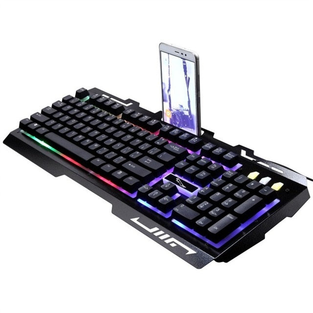 Keyboard with Colorful Lights and Mouse with 4 Adjustable DPI