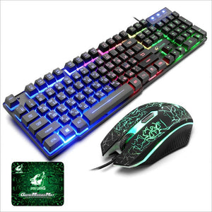 Keyboard with Colorful Lights and Mouse with 4 Adjustable DPI