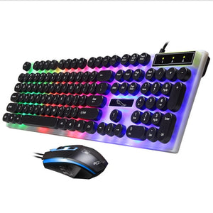 Keyboard with Colorful Lights and Mouse with 4 Adjustable DPI