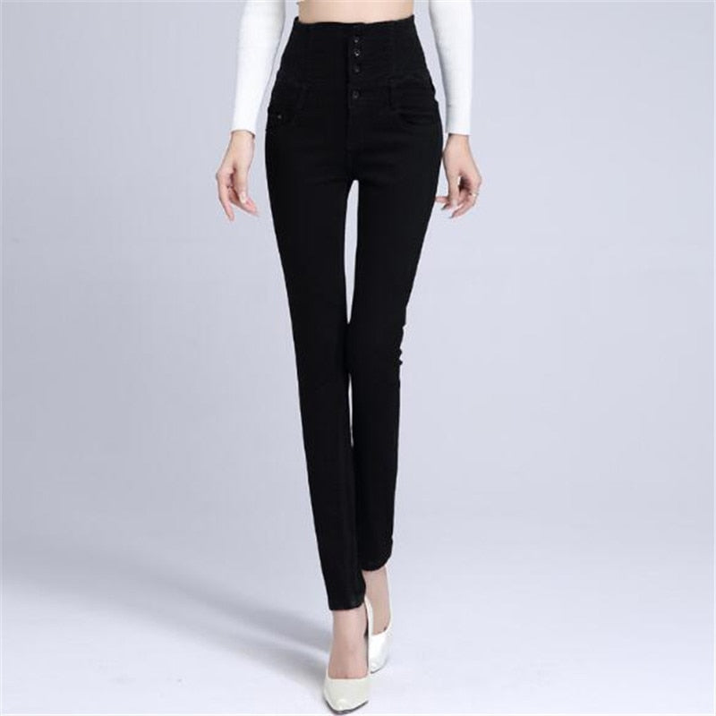 Jeans Mujer Women   Pencil Pants Fashion  Thick Trousers pro