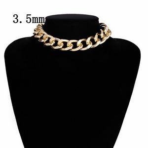 Golden Thick Chain Necklace Women Jewelry