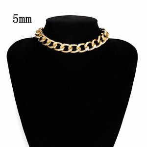 Golden Thick Chain Necklace Women Jewelry