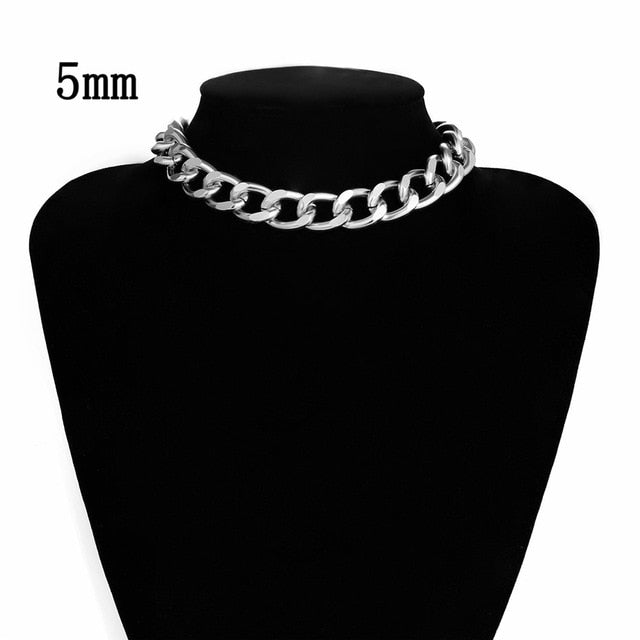 Golden Thick Chain Necklace Women Jewelry