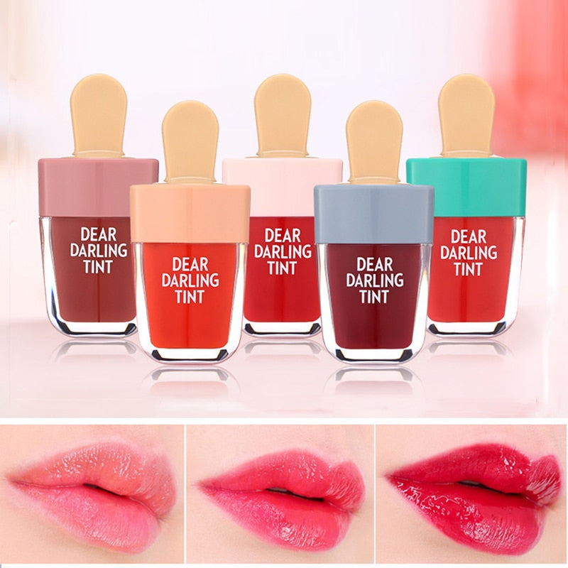 Makeup 5 Colors Batom Super Ice Cream Lip Gloss Matte Waterproof