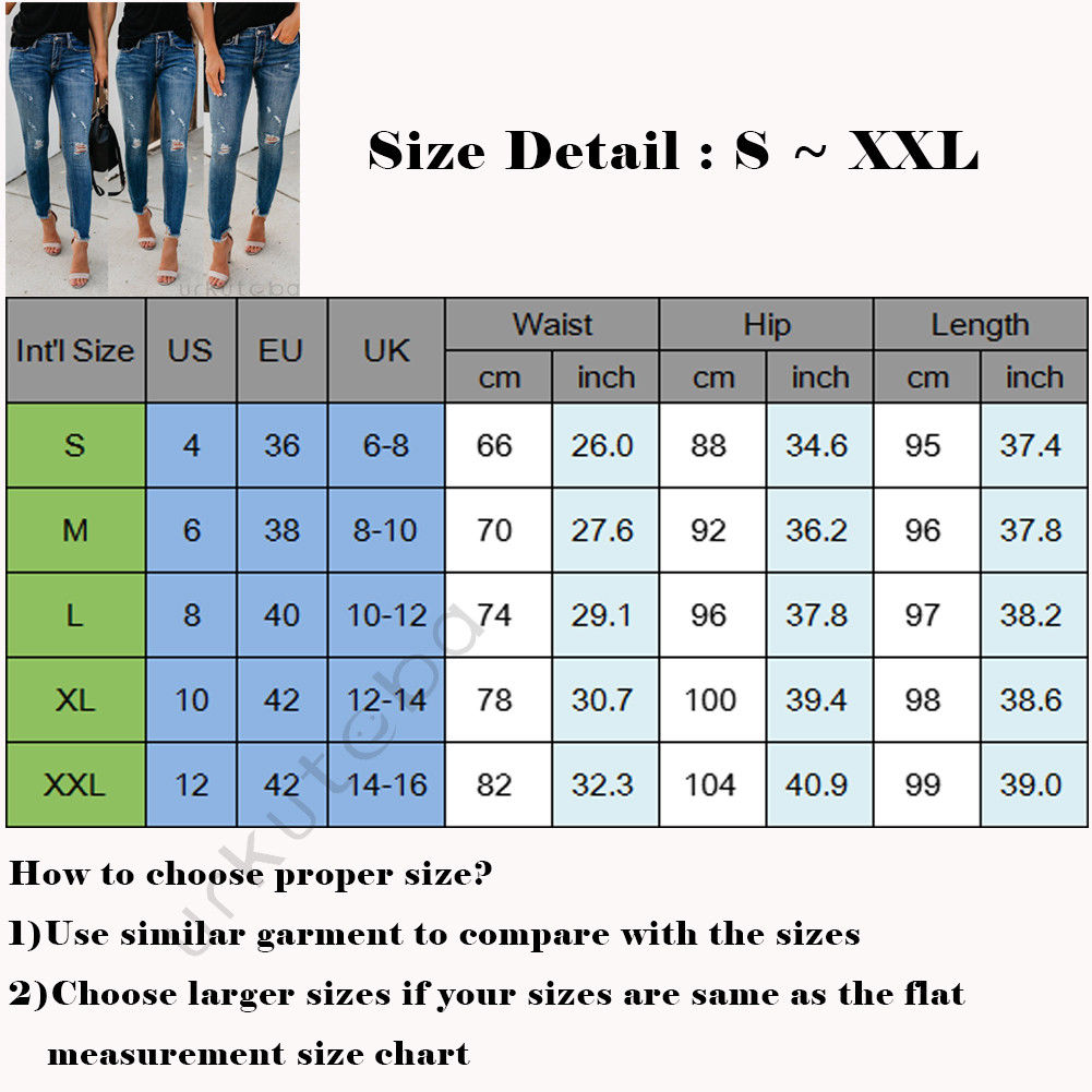 Newest  Stretch Ripped Distressed Skinny High Waist Denim Pants Jeans pro