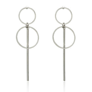 Simple fashion gold color Silver geometric big round earrings for women