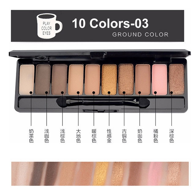 Eyeshadow Palette 10Colors Matte Eye shadow Fashion Glitter  Korean Style Cosmetics